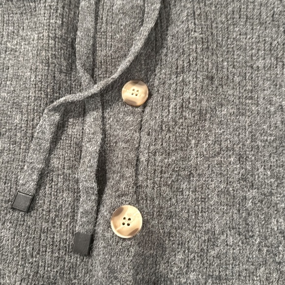 3490. 🛑AT COST! Grey Brushed hood button oversize Cardigan sweater fuzzy duster - Picture 6 of 6